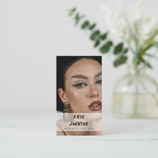 爪、 ネイルモダンビーサロンメイクアップアーティストフォト 名刺 (スタンド正面)