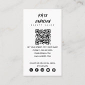 爪、 ネイルモダンビーサロンメイクアップアーティストフォト 名刺 (裏面)