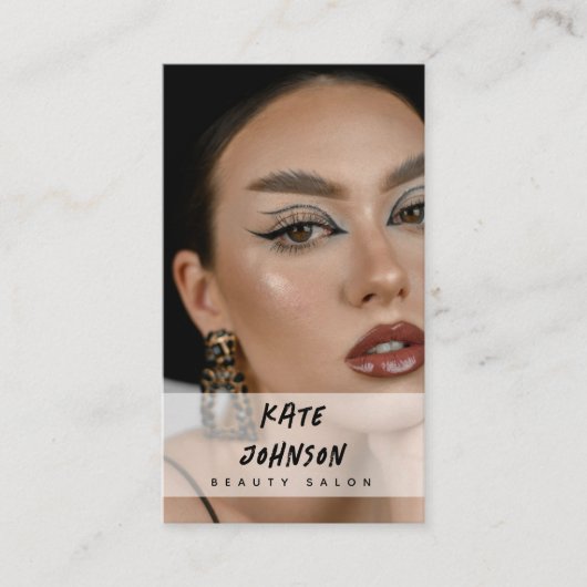 爪、 ネイルモダンビーサロンメイクアップアーティストフォト 名刺 (正面)