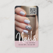 爪、 ネイルモダン向けのおしゃれなQRコード写真名刺 名刺 (正面)