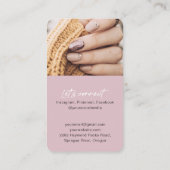 爪、 ネイルモダン向けのおしゃれなQRコード写真名刺 名刺 (裏面)