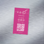 爪、 ネイルモダン美しいサロンホットピンクQR マグネット名刺 (インサイチュ)