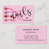 爪、 ネイルモダン赤面 名刺 (正面/裏面)