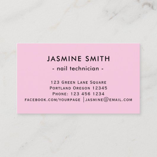 爪、 ネイルモダン赤面 名刺 (裏面)