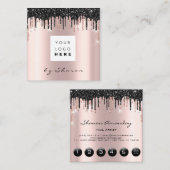 爪、 ネイルラッシュブラックドリップ6パンチロゴバラ スクエア名刺 (正面/裏面)