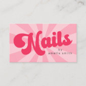 爪、 ネイルレトロピンクまたは任意の色日が差すこと 名刺 (正面)