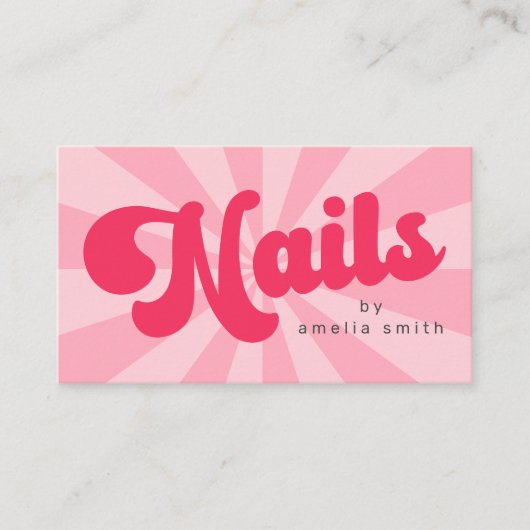 爪、 ネイルレトロピンクまたは任意の色日が差すこと 名刺 (正面)