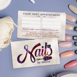 爪、 ネイルロゴグラフィックカラフル-グリッター爪、 ネイルポーランド 名刺