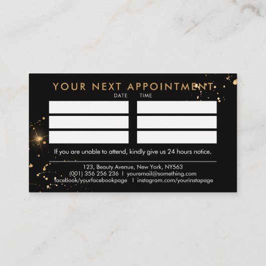 爪、 ネイルロゴグラフィック – ピンクグリッター爪、 ネイルポーランド 名刺 (裏面)