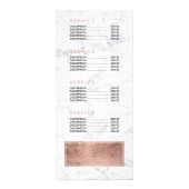 爪、 ネイルロゴ金ゴールドタイポグラフィ大理石価格表 ラックカード (裏面)