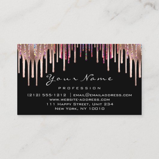 爪、 ネイルワックス脱毛メイクアップバラドリップホログラフ 名刺 (裏面)