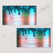 爪、 ネイルワックス脱毛脱毛オーシャンブルー 名刺 (正面/裏面)