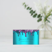 爪、 ネイルワックス脱毛脱毛ネイビーパープルティール 名刺 (スタンド正面)