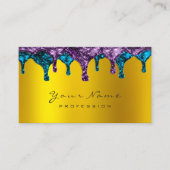 爪、 ネイルワックス脱毛脱毛パープルティール(緑がかった色)金ゴールド 名刺 (正面)