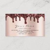 爪、 ネイルワックス脱毛脱毛ピンクチョコレートケーキ 名刺 (裏面)