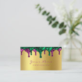 爪、 ネイルワックス脱毛脱毛ピンク金ゴールドグリーンカル 名刺 (スタンド正面)