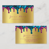 爪、 ネイルワックス脱毛脱毛ピンク金ゴールドブルーネイビー 名刺 (正面/裏面)