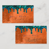 爪、 ネイルワックス脱毛脱毛ブルーティール（緑がかった色）サンゴ 名刺 (正面/裏面)