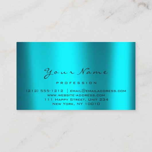 爪、 ネイルワックス脱毛脱毛メイクアップアーティストバラ 名刺 (裏面)