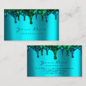 爪、 ネイルワックス脱毛脱毛海グリーンBluTeal 名刺 (正面/裏面)