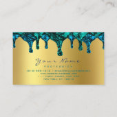 爪、 ネイルワックス脱毛脱毛金ゴールドブルーティール（緑がかった色）ネイビー 名刺 (裏面)