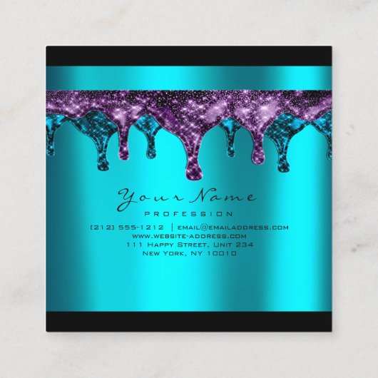 爪、 ネイルワックス脱毛脱毛青海ターコイ スクエア名刺 (裏面)