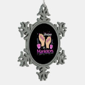 爪、 ネイル信じの巻上げ スノーフレークピューターオーナメント (左)