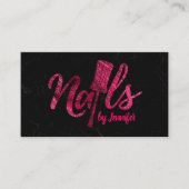 爪、 ネイル別 – オリジナル文字ロゴスケッチグリッターピンク 名刺 (正面)