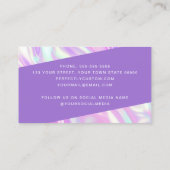 爪、 ネイル名パープルパステル 名刺 (裏面)