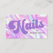 爪、 ネイル名パープルパステル 名刺 (正面)