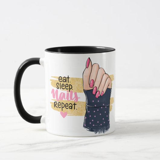 爪、 ネイル引用文デザイン マグカップ (左)