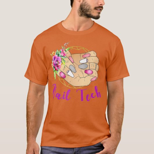 爪、 ネイル技術のかわいいネイルアート技術者マニキュア Tシャツ (正面)