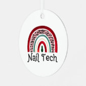 爪、 ネイル技術ギフト – クリスマスレインボー メタルオーナメント (正面左)