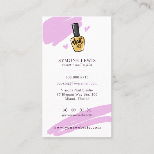 爪、 ネイル技術ネイルアーティスト美しい絵を描サロンブラシ 名刺 (裏面)
