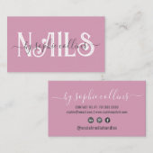 爪、 ネイル技術ネイルアートピンク 名刺 (正面/裏面)