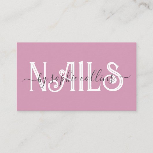 爪、 ネイル技術ネイルアートピンク 名刺 (正面)