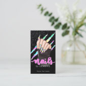 爪、 ネイル技術ホログラフィッククロースラッシュ爪、 ネイルショップロゴBU 名刺 (スタンド正面)