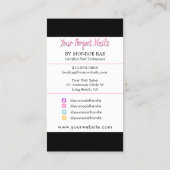 爪、 ネイル技術又はスタイリストネイルサロンホログラフィックビジネス 名刺 (裏面)