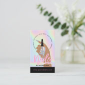 爪、 ネイル技術又はスタイリストネイルサロンホログラフィックビジネス 名刺 (スタンド正面)