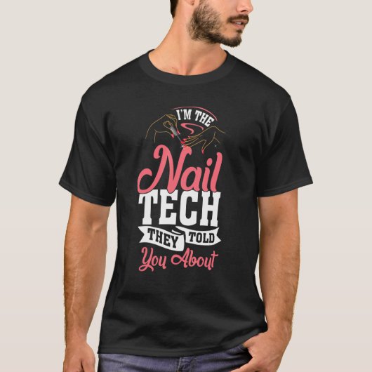 爪、 ネイル技術技術者テーブルポーランド美容師 Tシャツ (正面)