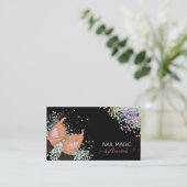 爪、 ネイル技術爪、 ネイルショップホログラフィックグリッターハンズロゴ 名刺 (スタンド正面)