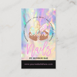 爪、 ネイル技術結晶ホログラフィック爪、 ネイルショップBusiness C 名刺