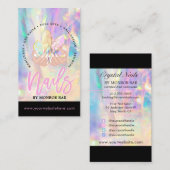 爪、 ネイル技術結晶ホログラフィック爪、 ネイル店 名刺 (正面/裏面)
