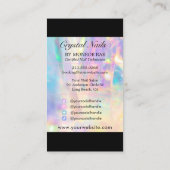 爪、 ネイル技術結晶ホログラフィック爪、 ネイル店 名刺 (裏面)