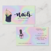 爪、 ネイル技術美しいサロンパステルネオンホログラフィックバス 名刺 (正面/裏面)