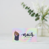 爪、 ネイル技術美しいサロンパステルネオンホログラフィックバス 名刺 (スタンド正面)