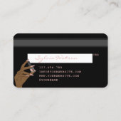 爪、 ネイル技術者のクレジットカードのスタイル付きバラ金ゴールドドリップ 名刺 (裏面)