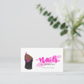 爪、 ネイル技術者 |爪、 ネイルデザイナーかわいらしサロンバス 名刺 (スタンド正面)