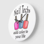 爪、 ネイル技術 ラージ壁時計 (傾斜)