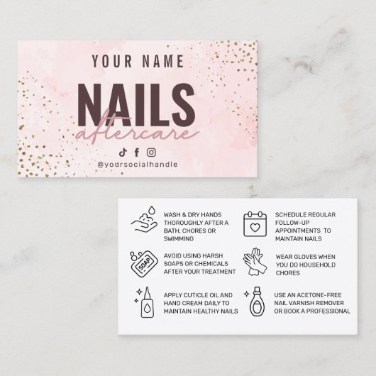 爪、 ネイル指示アフターケアカード 名刺 (正面/裏面)